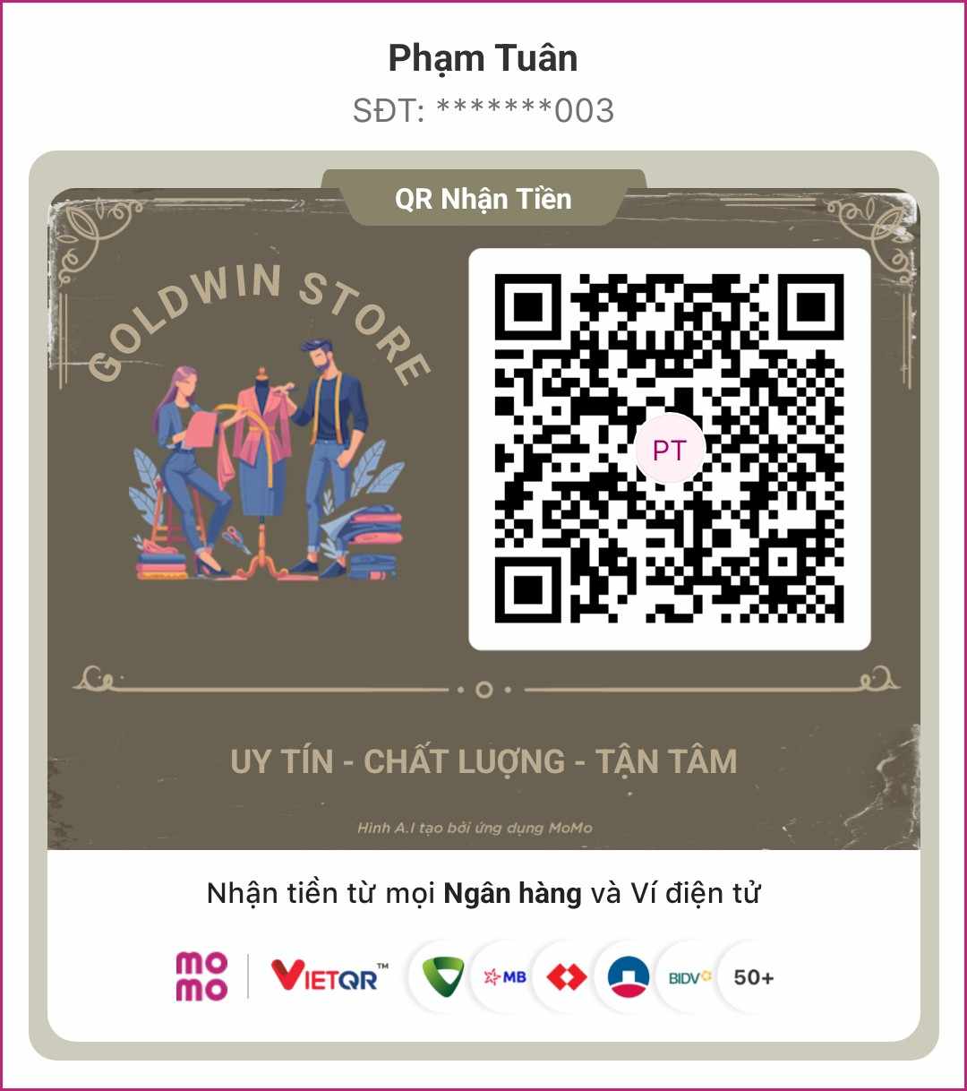 Mã QR MoMo Goldwin Store